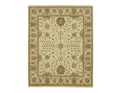 Ziegler Oushak hand-knotted wool rug in Ivory & Beige, 6'5" x 8'1" — SKU O076367