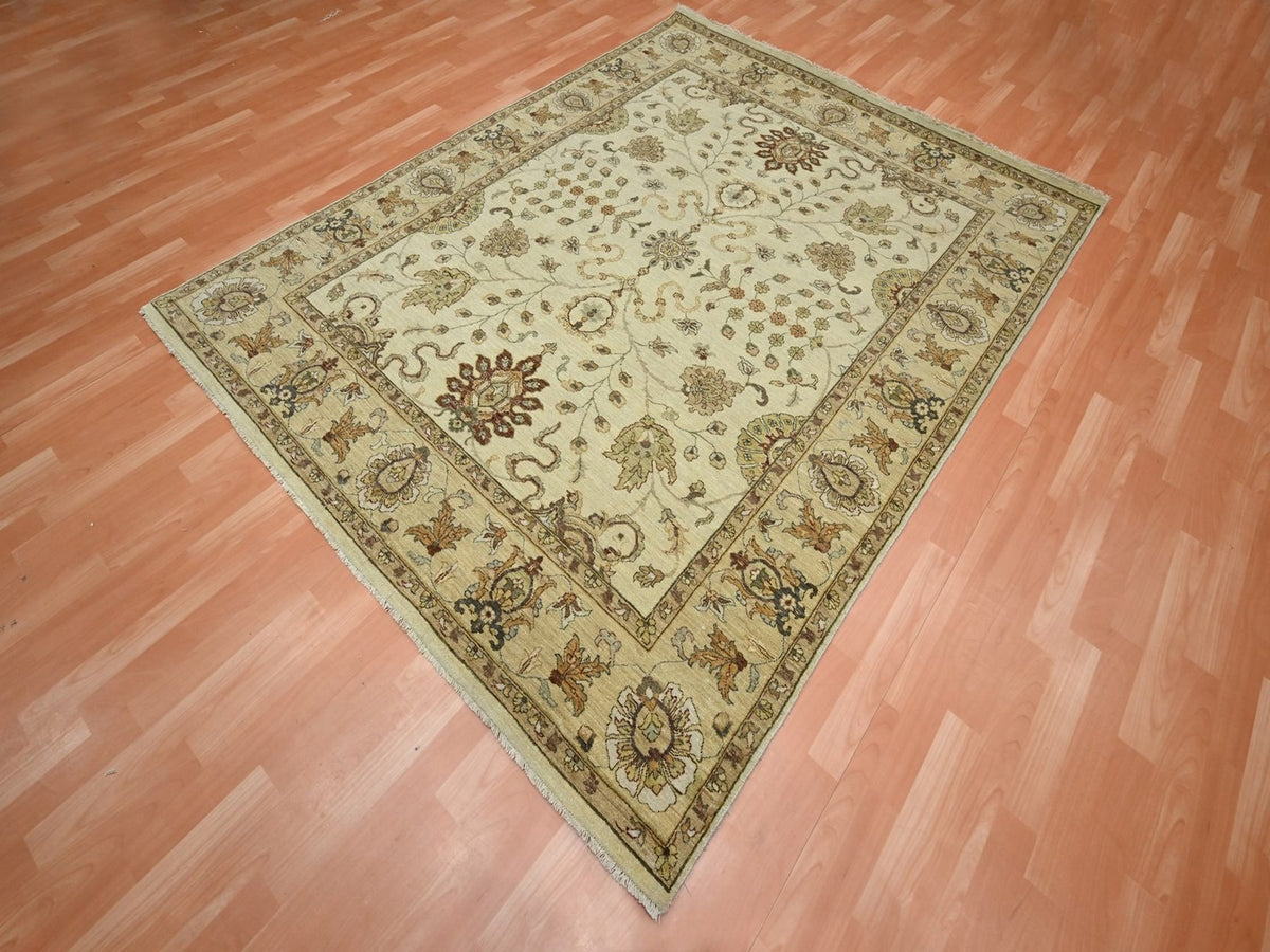 Ziegler Oushak hand-knotted wool rug in Ivory & Beige, 6'5" x 8'1" — SKU O076367 (view 3)