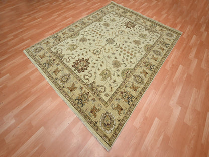 Ziegler Oushak hand-knotted wool rug in Ivory & Beige, 6'5" x 8'1" — SKU O076367 (view 3)