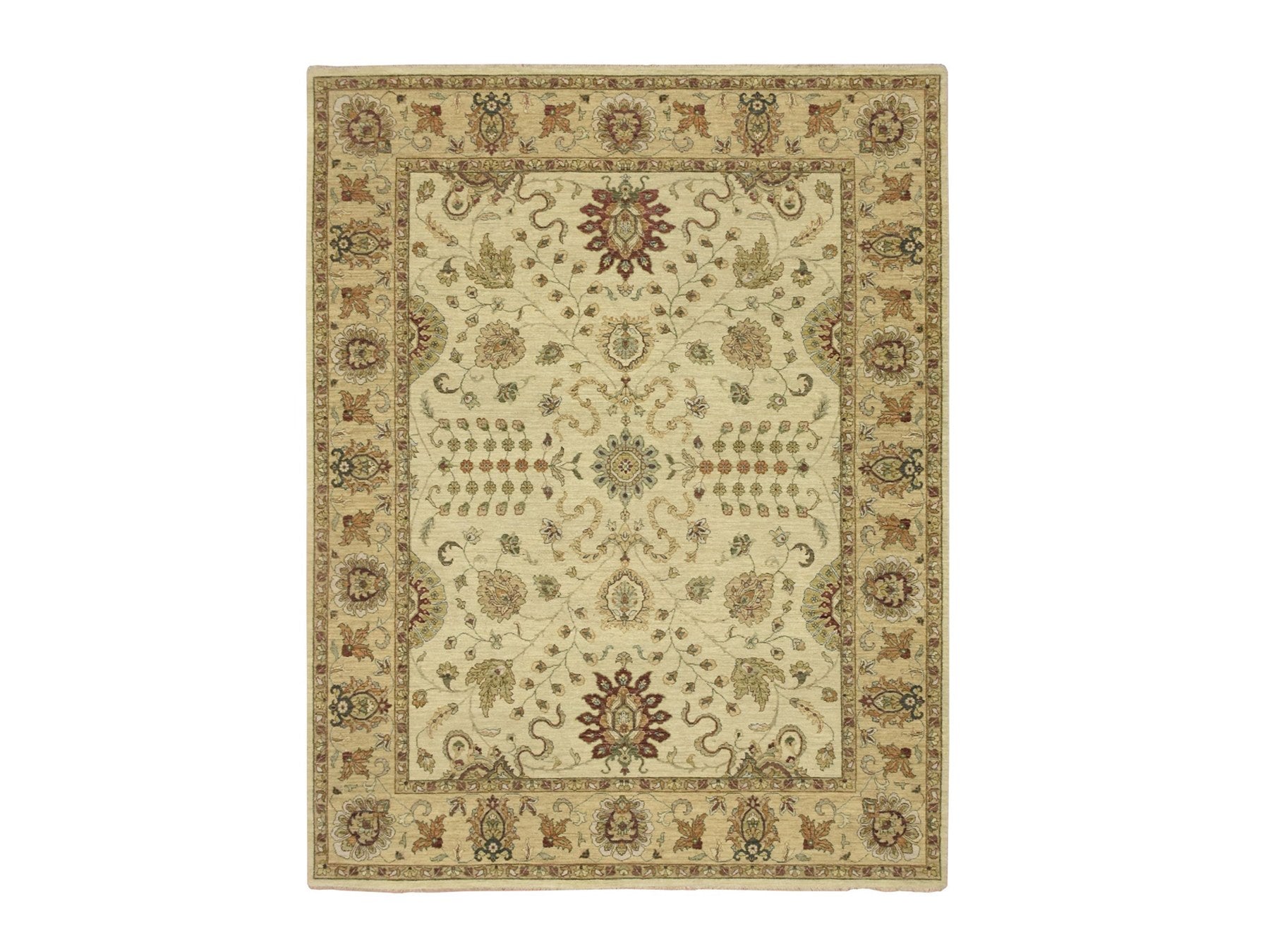 Ziegler Oushak hand-knotted wool rug in Ivory & Beige, 7'3" x 9'3" — SKU O076368