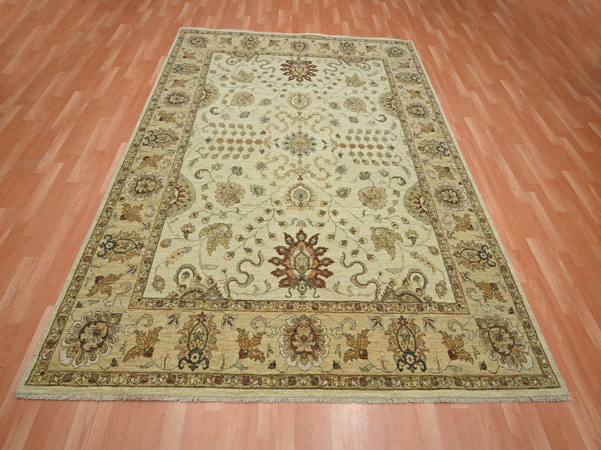 Ziegler Oushak hand-knotted wool rug in Ivory & Beige, 7'3" x 9'3" — SKU O076368 (view 2)