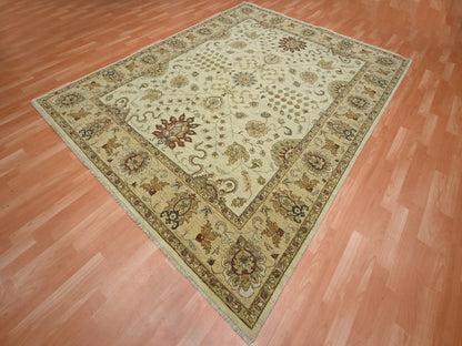 Ziegler Oushak hand-knotted wool rug in Ivory & Beige, 7'3" x 9'3" — SKU O076368 (view 3)