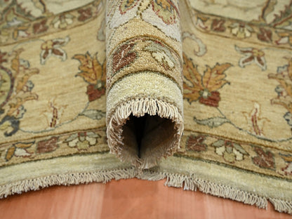 Ivory 7'3" x 9'3" Oushak And Peshawar Hand knotted Wool Rug - Sku: O076368