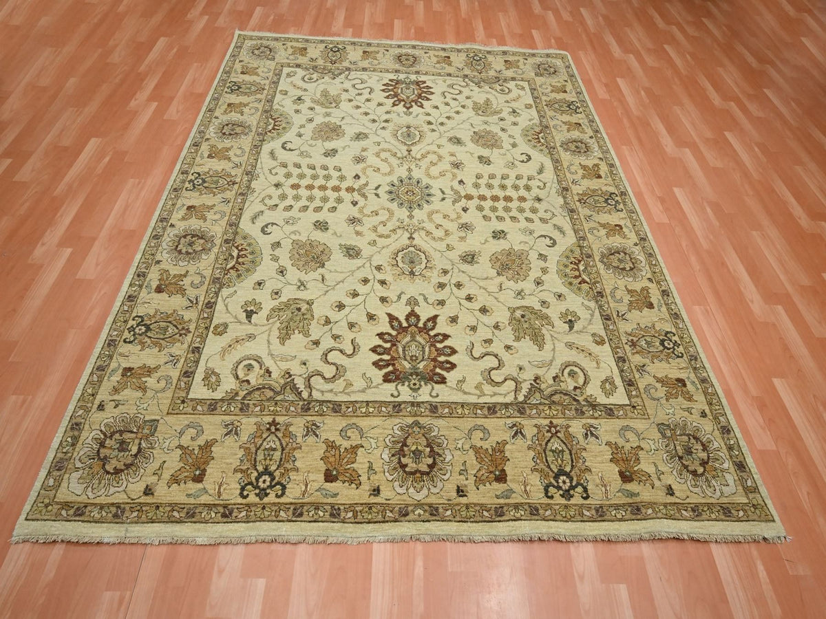 Ziegler Oushak hand-knotted wool rug in Ivory & Beige, 7'3" x 9'1" — SKU O076370 (view 2)