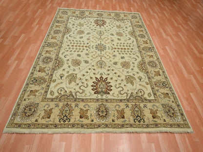 Ziegler Oushak hand-knotted wool rug in Ivory & Beige, 7'3" x 9'1" — SKU O076370 (view 2)
