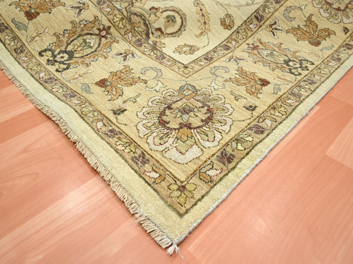 Ziegler Oushak hand-knotted wool rug in Ivory & Beige, 7'3" x 9'1" — SKU O076370 (view 6)