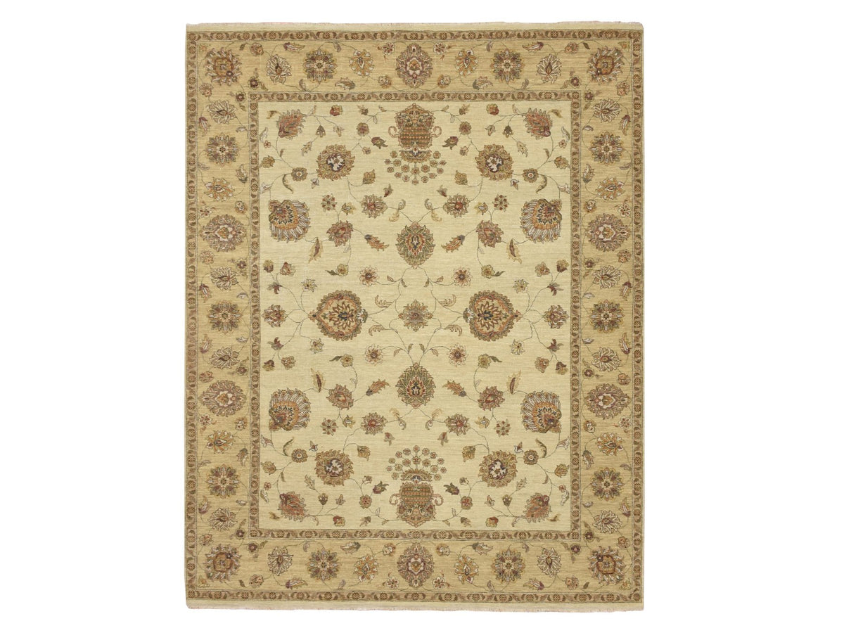 Ziegler Oushak hand-knotted wool rug in Ivory & Beige, 7'3" x 9'3" — SKU O076371