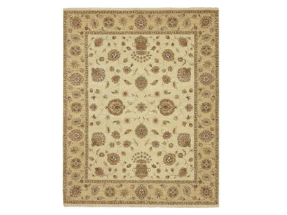 Ziegler Oushak hand-knotted wool rug in Ivory & Beige, 7'3" x 9'3" — SKU O076371