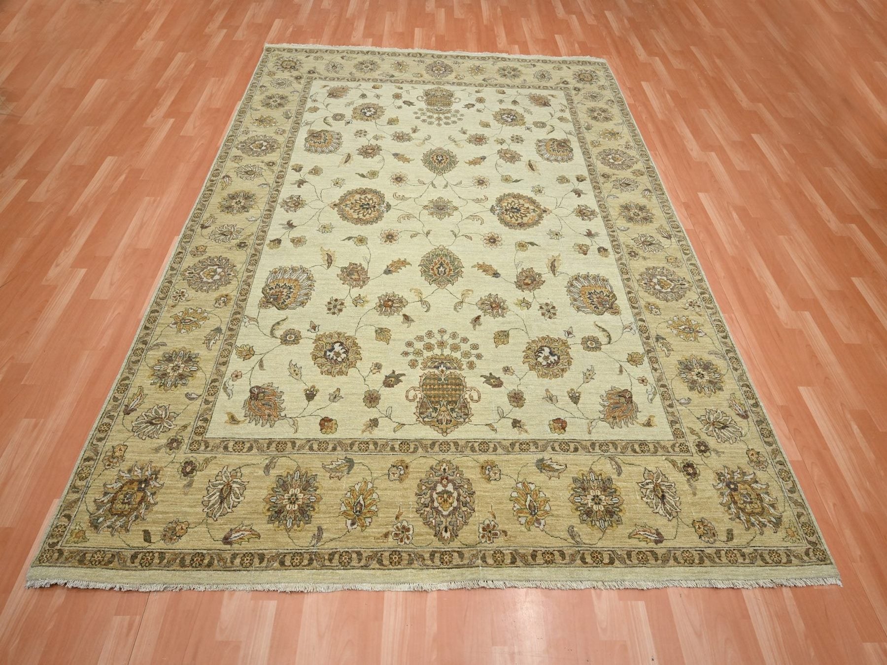 Ziegler Oushak hand-knotted wool rug in Ivory & Beige, 7'3" x 9'3" — SKU O076371 (view 2)