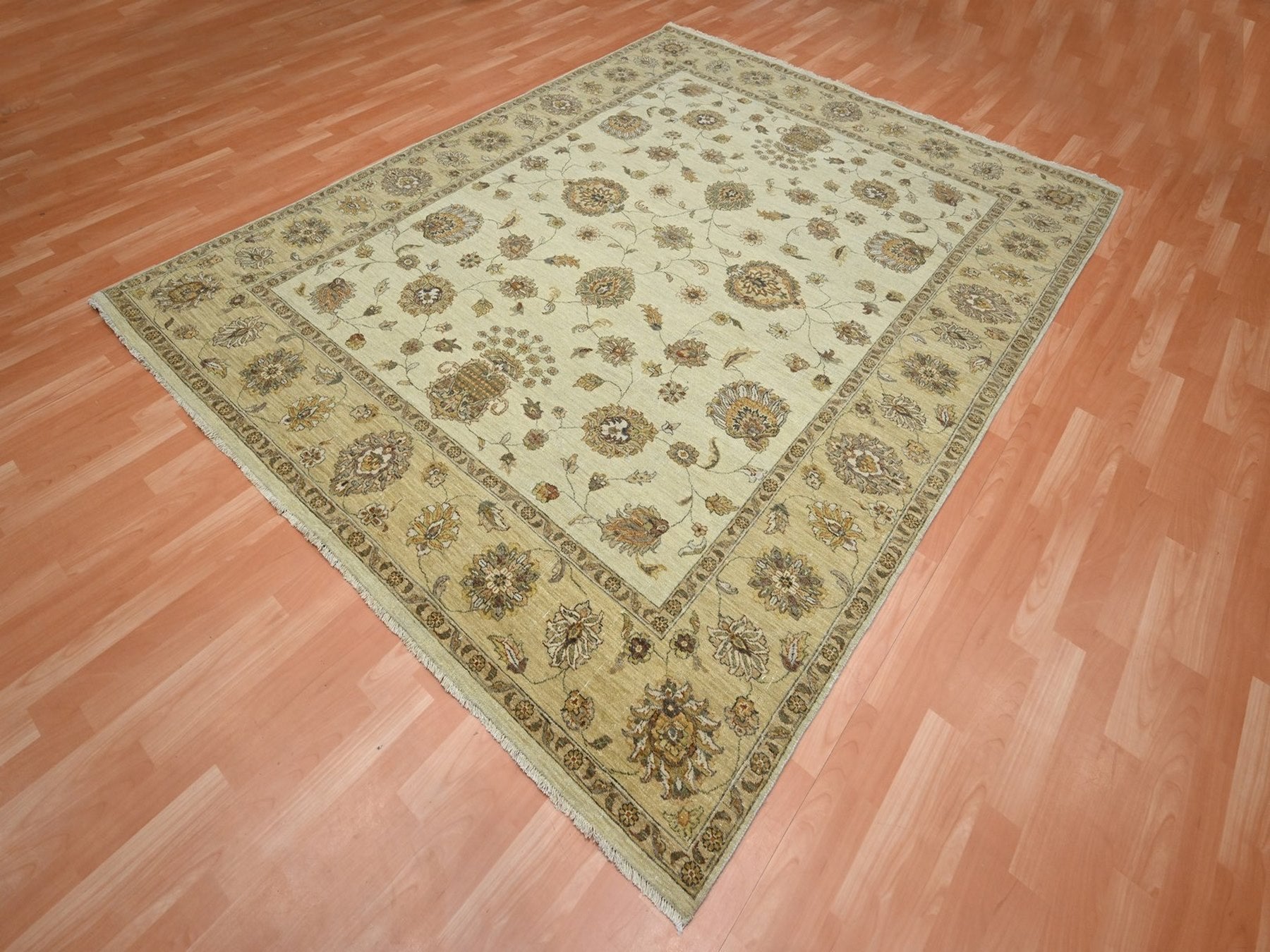 Ziegler Oushak hand-knotted wool rug in Ivory & Beige, 7'3" x 9'3" — SKU O076371 (view 3)
