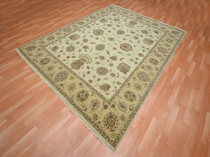 Ziegler Oushak hand-knotted wool rug in Ivory & Beige, 7'3" x 9'3" — SKU O076371 (view 3)