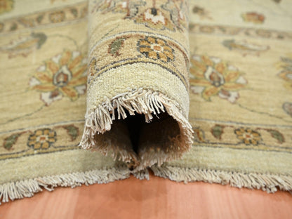 Ivory 7'3" x 9'3" Oushak And Peshawar Hand knotted Wool Rug - Sku: O076371