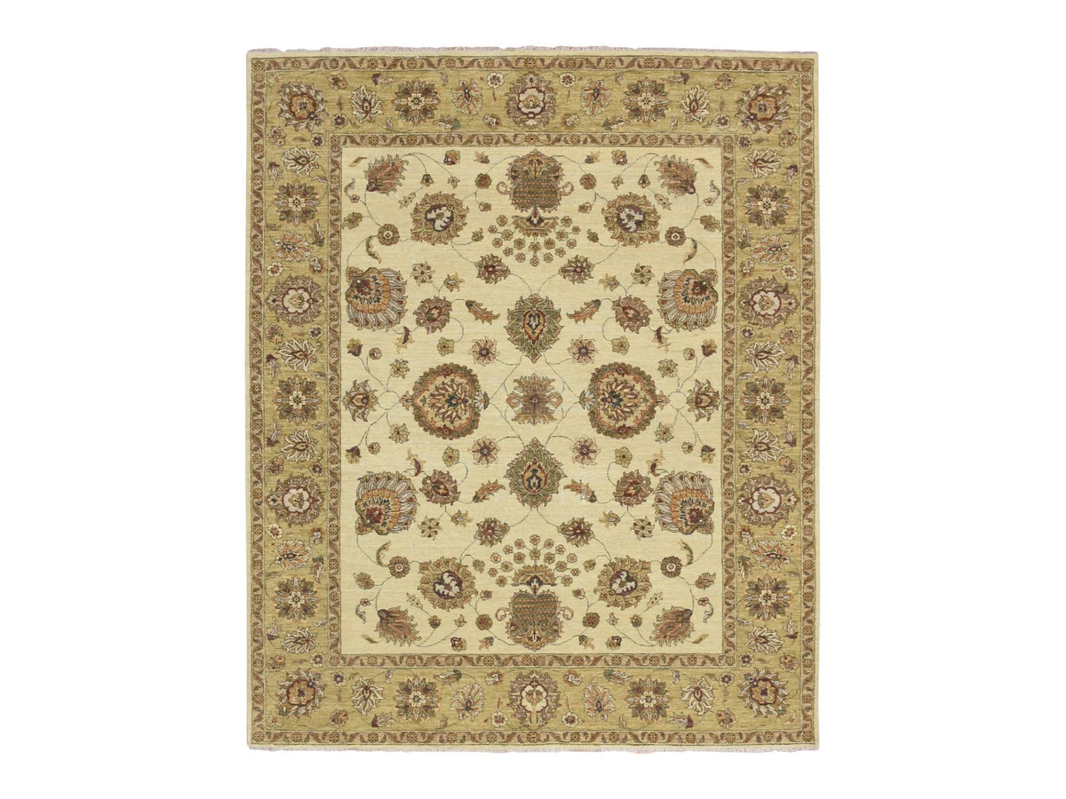Ziegler Oushak hand-knotted wool rug in Ivory & Beige, 6'6" x 8' — SKU O076372