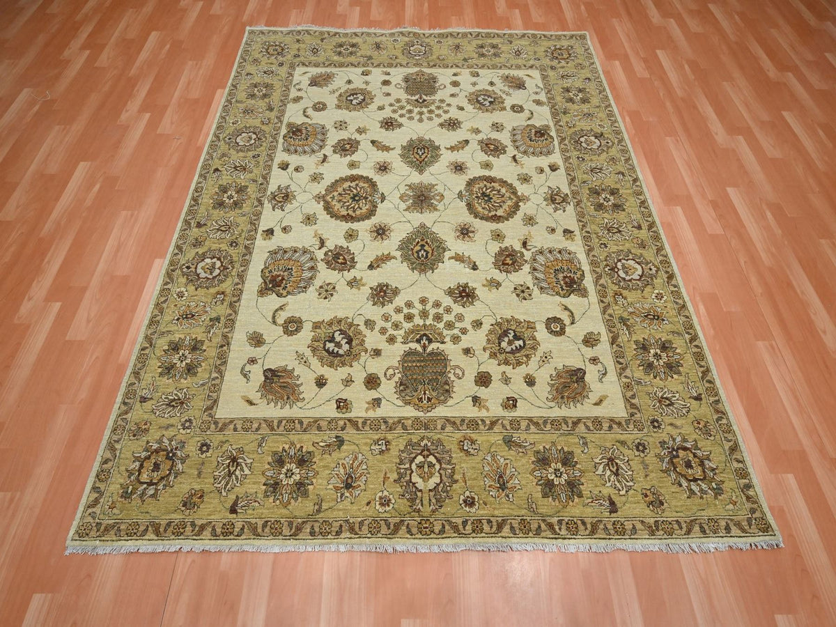 Ziegler Oushak hand-knotted wool rug in Ivory & Beige, 6'6" x 8' — SKU O076372 (view 2)