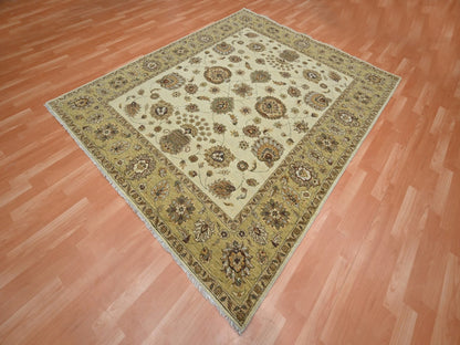Ziegler Oushak hand-knotted wool rug in Ivory & Beige, 6'6" x 8' — SKU O076372 (view 3)