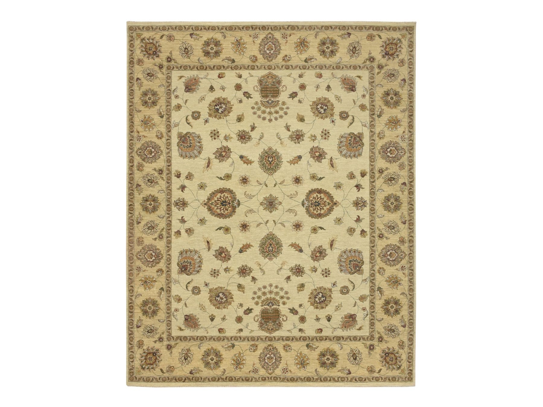 Ziegler Oushak hand-knotted wool rug in Ivory & Beige, 7'11" x 10' — SKU O076373