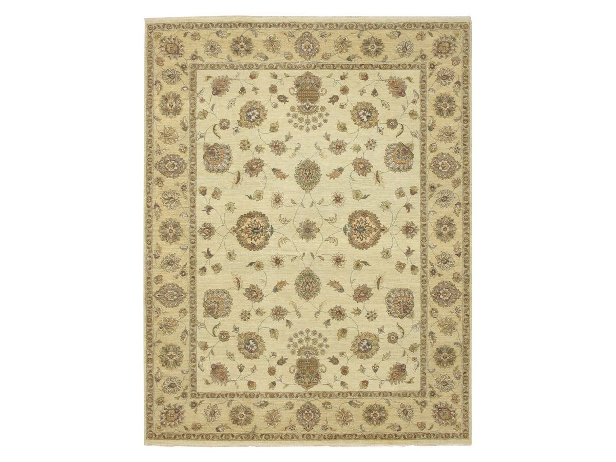Ziegler Oushak hand-knotted wool rug in Ivory & Beige, 7'2" x 9'4" — SKU O076376