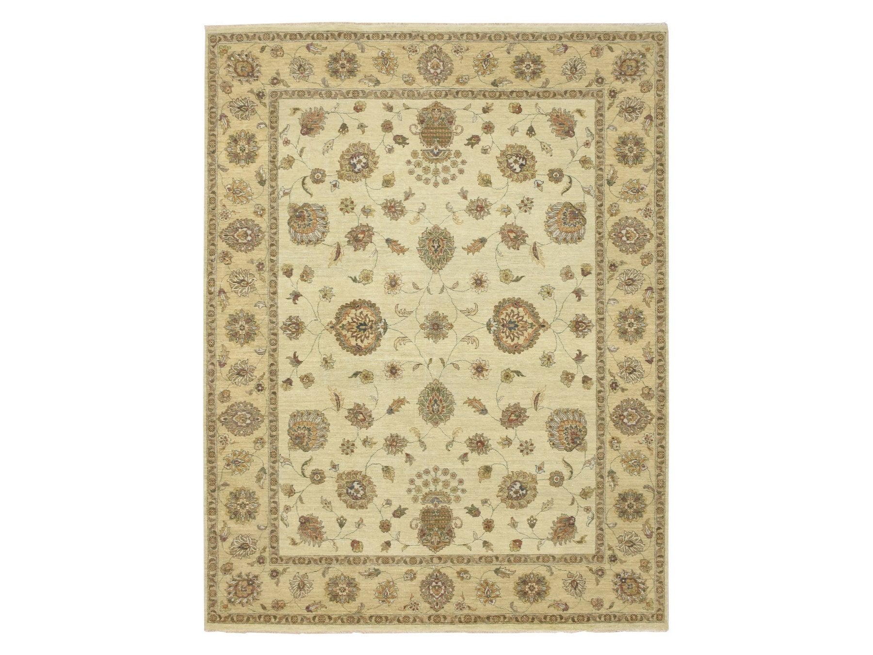 Ziegler Oushak hand-knotted wool rug in Ivory & Beige, 7'2" x 9'4" — SKU O076376