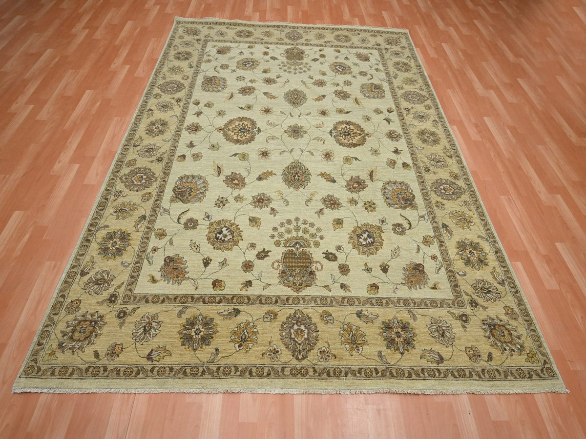Ziegler Oushak hand-knotted wool rug in Ivory & Beige, 7'2" x 9'4" — SKU O076376 (view 2)
