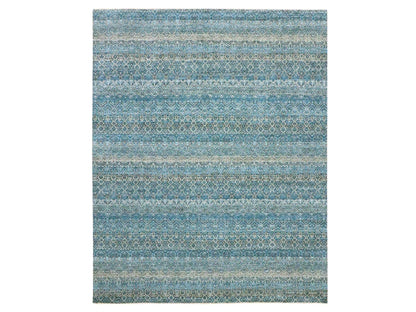 Blue 8'3" x 10'1" Modern and Contemporary Hand knotted Wool Rug - Sku: O076381