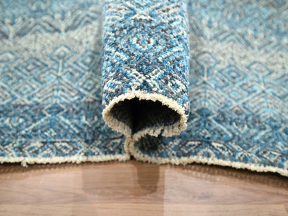 Blue 8'3" x 10'1" Modern and Contemporary Hand knotted Wool Rug - Sku: O076381