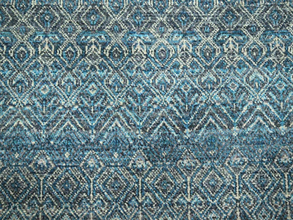 Blue 8'3" x 10'1" Modern and Contemporary Hand knotted Wool Rug - Sku: O076381