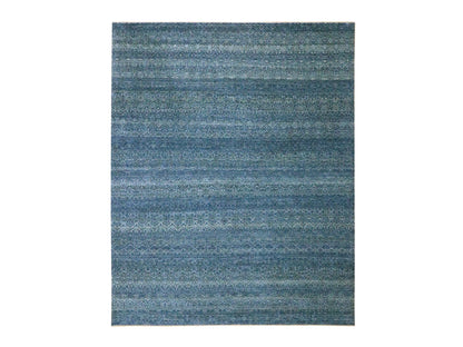 Blue 8'0" x 10'0" Modern and Contemporary Hand knotted Wool Rug - Sku: O076383