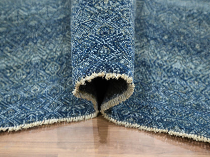 Blue 8'0" x 10'0" Modern and Contemporary Hand knotted Wool Rug - Sku: O076383