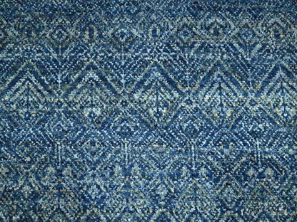 Blue 8'0" x 10'0" Modern and Contemporary Hand knotted Wool Rug - Sku: O076383