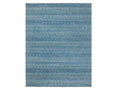 Blue 8'0" x 10'0" Modern and Contemporary Hand knotted Wool Rug - Sku: O076384