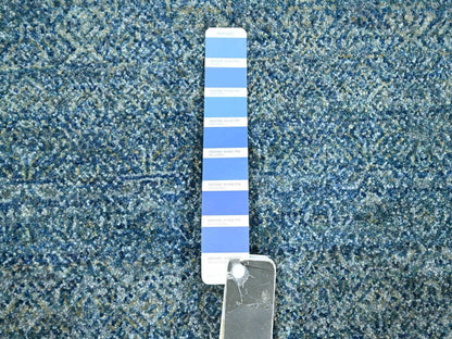 Blue 8'0" x 10'0" Modern and Contemporary Hand knotted Wool Rug - Sku: O076384