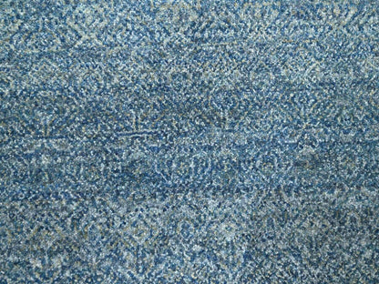 Blue 8'0" x 10'0" Modern and Contemporary Hand knotted Wool Rug - Sku: O076384