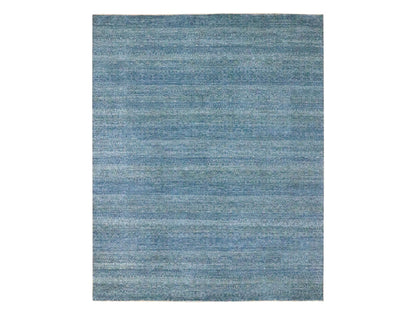 Blue 8'0" x 9'11" Modern and Contemporary Hand knotted Wool Rug - Sku: O076385
