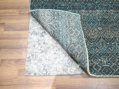 Blue 2'5" x 7'7" Modern and Contemporary Hand knotted Wool Rug - Sku: O076390