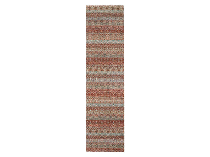 Modern / Contemporary hand-knotted wool runner in Red, 2'7" x 10'2" — SKU O076396