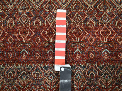 Modern / Contemporary hand-knotted wool runner in Red, 2'7" x 10'2" — SKU O076396 (view 4)