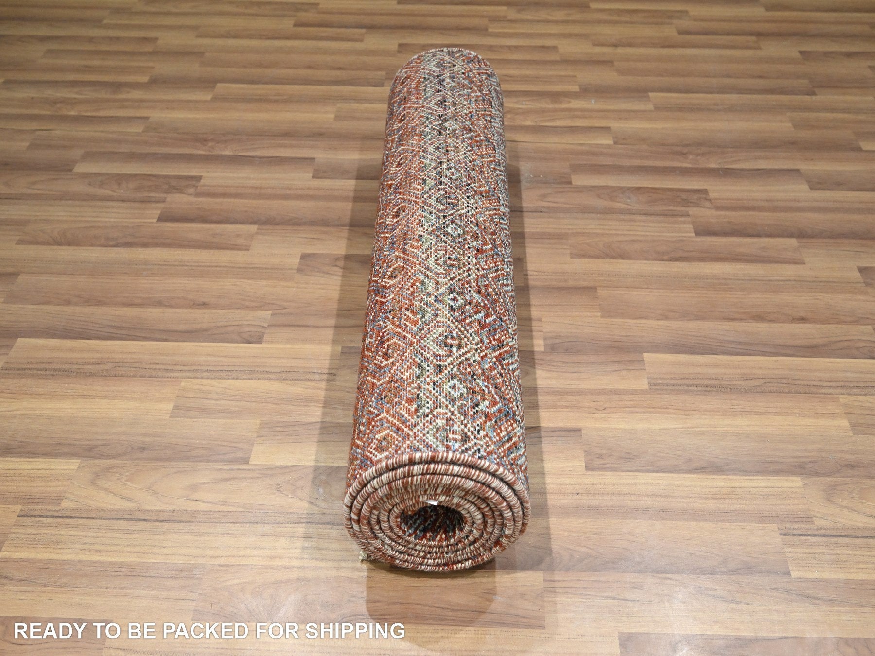 Modern / Contemporary hand-knotted wool runner in Red, 2'7" x 10'2" — SKU O076396 (view 5)