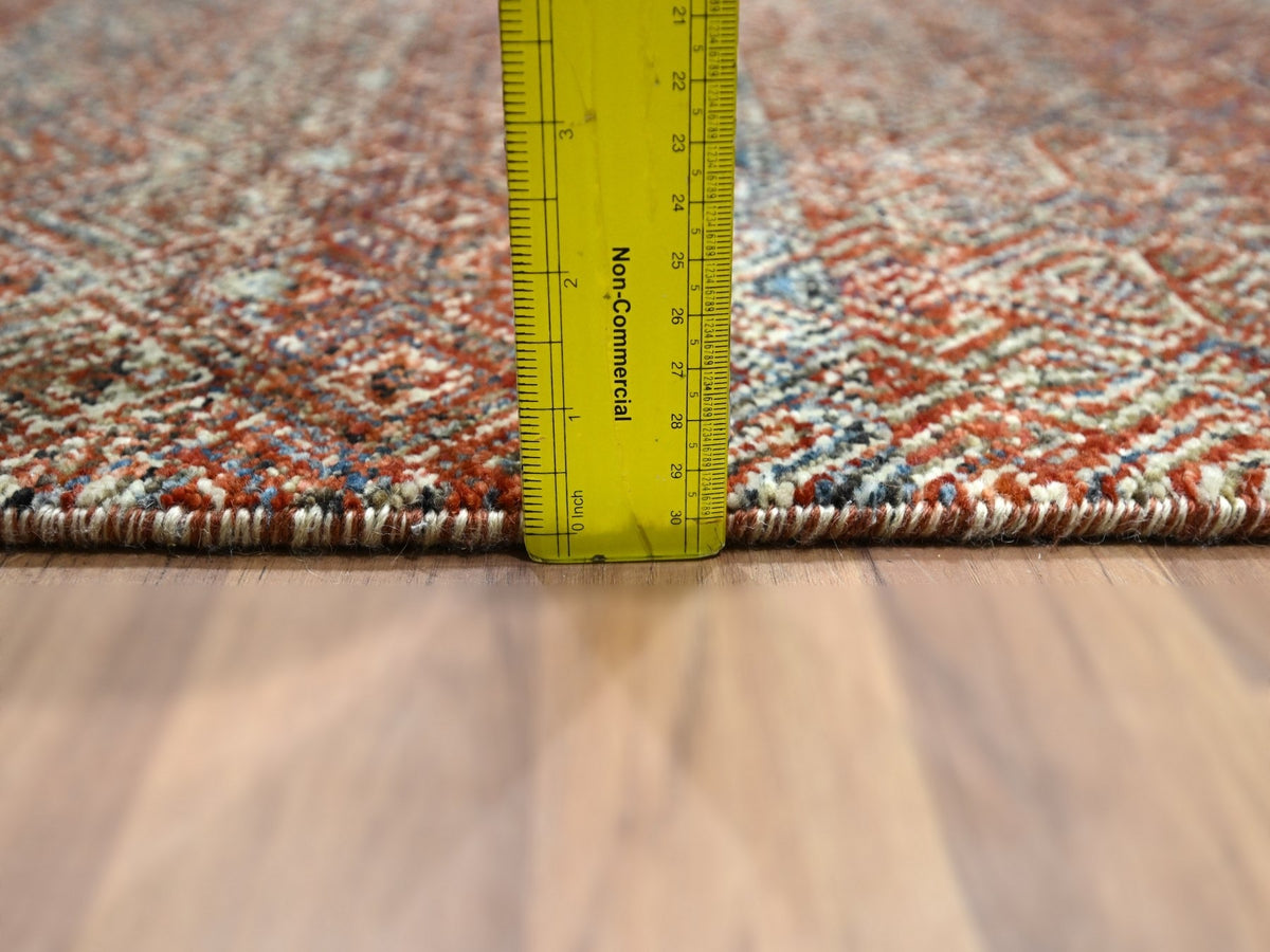 Modern / Contemporary hand-knotted wool runner in Red, 2'7" x 10'2" — SKU O076396 (view 6)