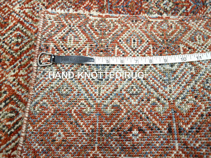 Modern / Contemporary hand-knotted wool runner in Red, 2'7" x 10'2" — SKU O076396 (view 7)