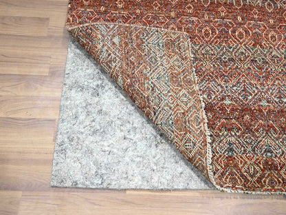 Modern / Contemporary hand-knotted wool runner in Red, 2'7" x 10'2" — SKU O076397 (view 3)