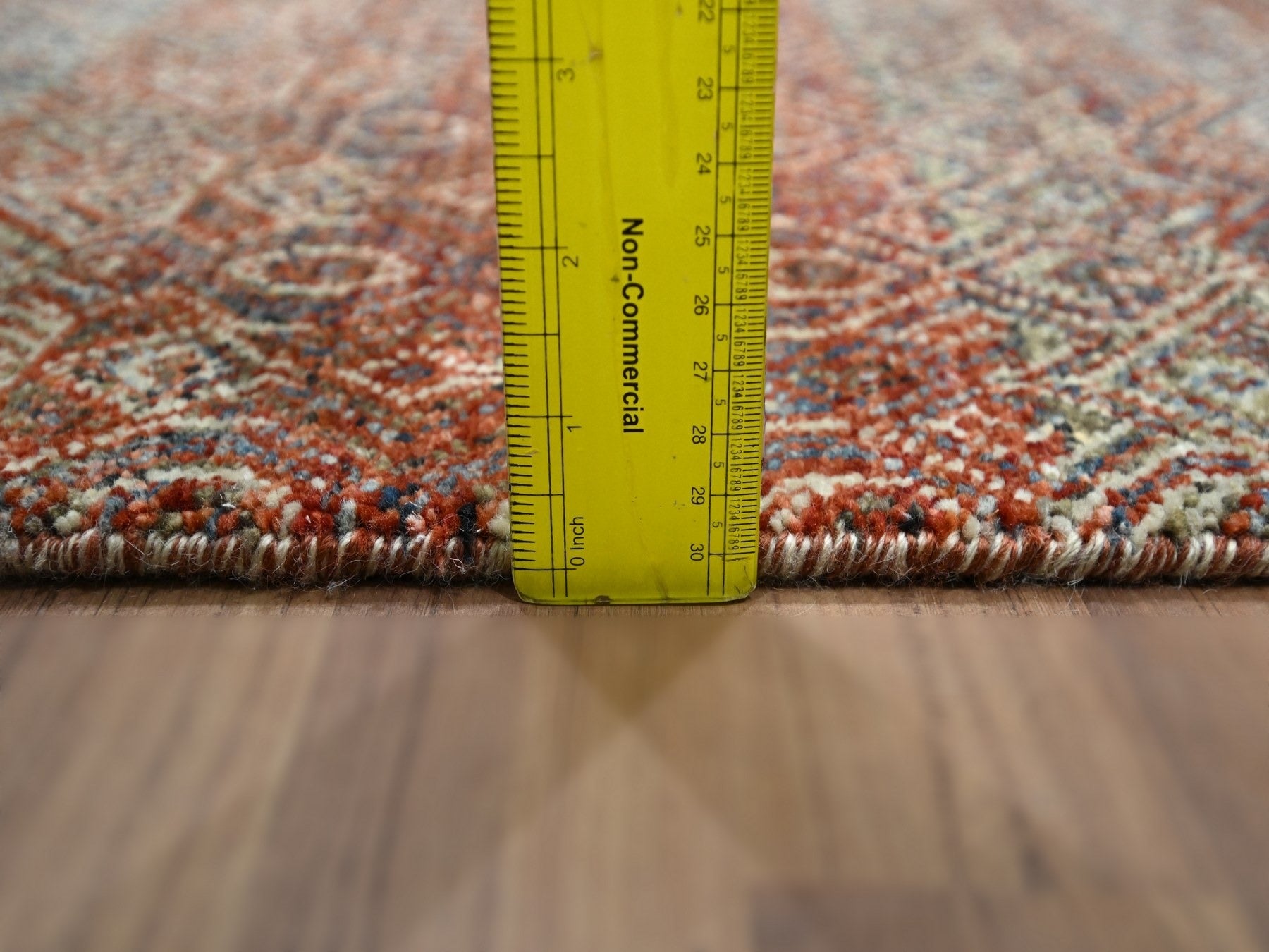 Modern / Contemporary hand-knotted wool runner in Red, 2'7" x 10'2" — SKU O076397 (view 6)