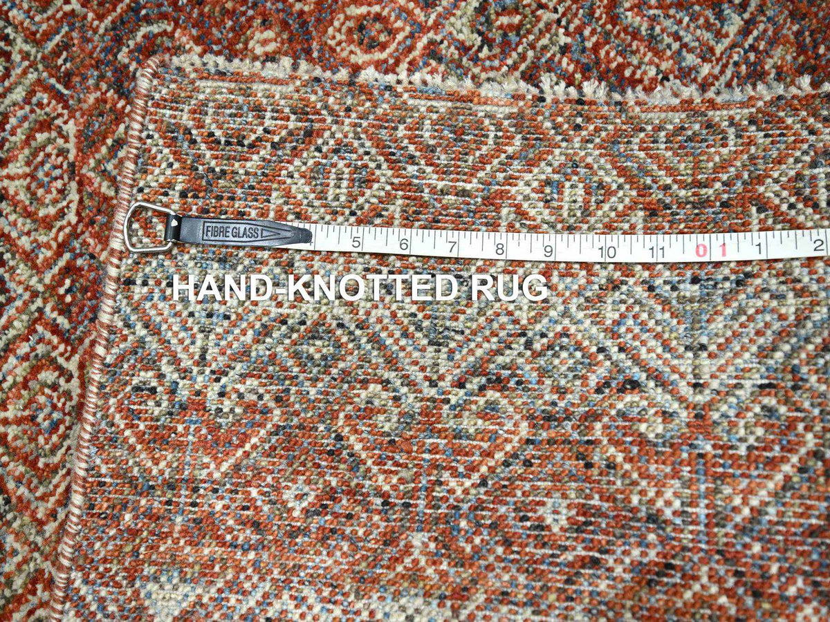 Modern / Contemporary hand-knotted wool runner in Red, 2'7" x 10'2" — SKU O076397 (view 7)