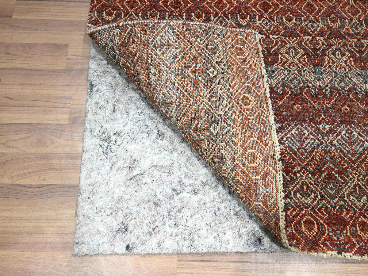Modern / Contemporary hand-knotted wool runner in Red, 2'7" x 10'2" — SKU O076398 (view 3)