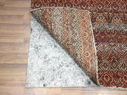 Modern / Contemporary hand-knotted wool runner in Red, 2'7" x 10'2" — SKU O076398 (view 3)