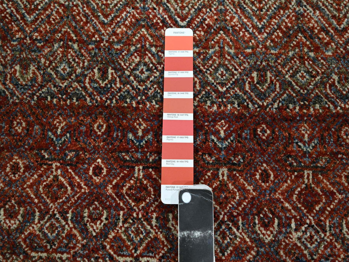 Modern / Contemporary hand-knotted wool runner in Red, 2'7" x 10'2" — SKU O076398 (view 4)