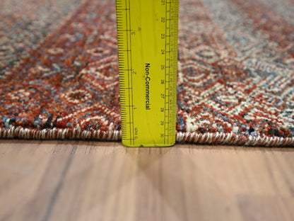 Modern / Contemporary hand-knotted wool runner in Red, 2'7" x 10'2" — SKU O076398 (view 6)