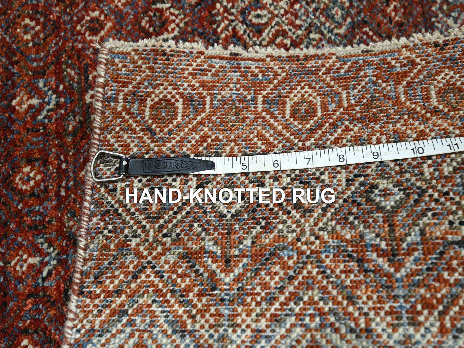 Modern / Contemporary hand-knotted wool runner in Red, 2'7" x 10'2" — SKU O076398 (view 7)