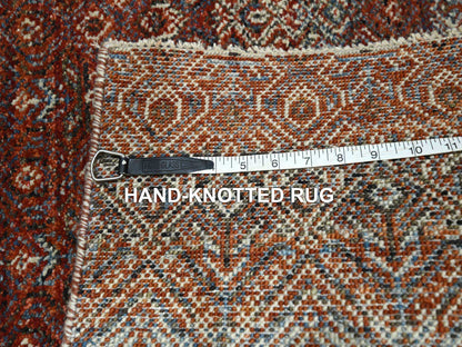 Modern / Contemporary hand-knotted wool runner in Red, 2'7" x 10'2" — SKU O076398 (view 7)