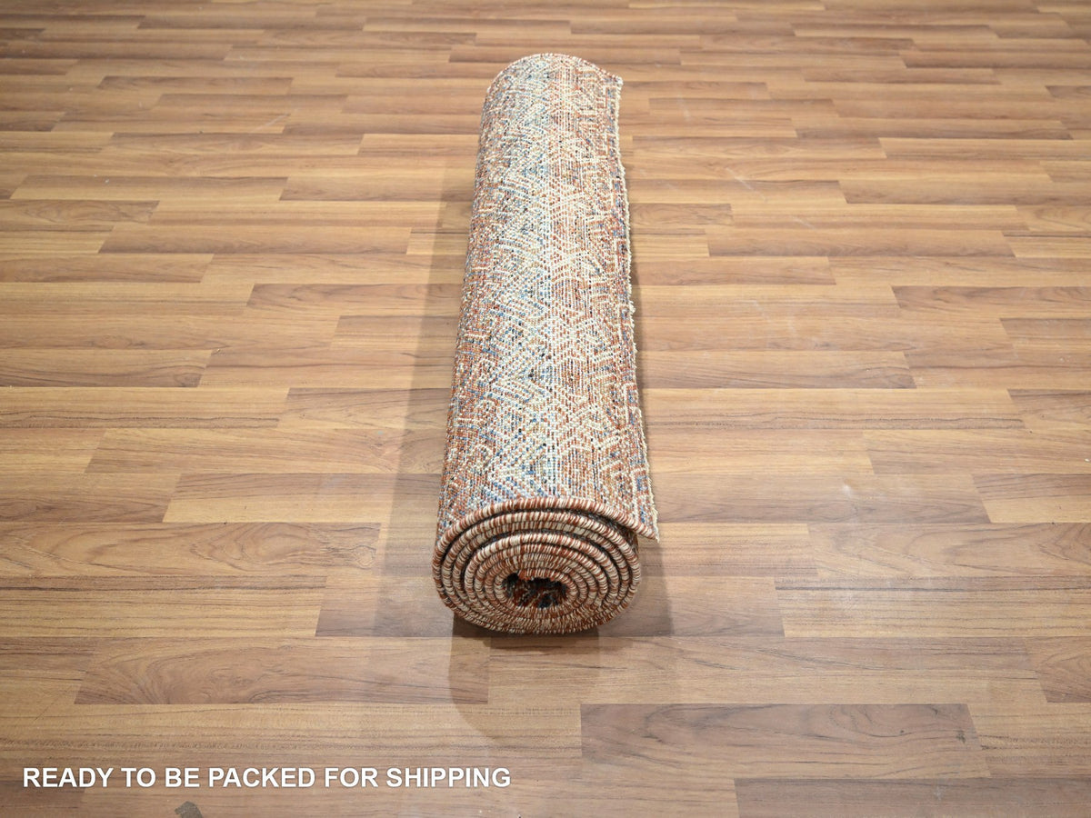 Modern / Contemporary hand-knotted wool runner in Red, 2'7" x 9'11" — SKU O076399 (view 5)