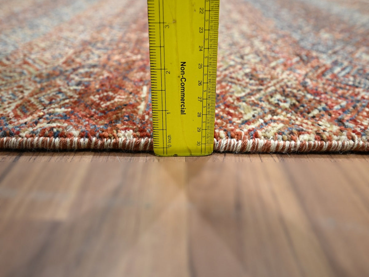 Modern / Contemporary hand-knotted wool runner in Red, 2'7" x 9'11" — SKU O076399 (view 6)